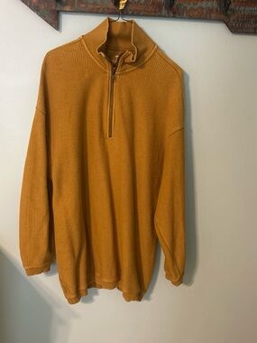 aerie Women's Waffle Knit Half-Zip Pullover - Mustard